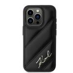 Carcasa Karl Lagerfeld Diagonal Quilted Script compatibila cu iPhone 15 Pro, Negru 2 - lerato.ro