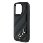 Carcasa Karl Lagerfeld Diagonal Quilted Script compatibila cu iPhone 15 Pro, Negru 7 - lerato.ro