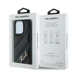 Carcasa Karl Lagerfeld Diagonal Quilted Script compatibila cu iPhone 15 Pro, Negru 9 - lerato.ro