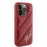 Carcasa Karl Lagerfeld Diagonal Quilted Script compatibila cu iPhone 15 Pro, Rosu 5 - lerato.ro