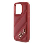 Carcasa Karl Lagerfeld Diagonal Quilted Script compatibila cu iPhone 15 Pro, Rosu 7 - lerato.ro