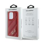 Carcasa Karl Lagerfeld Diagonal Quilted Script compatibila cu iPhone 15 Pro, Rosu 9 - lerato.ro