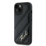 Carcasa Karl Lagerfeld Diagonal Quilted Script compatibila cu iPhone 14 Plus / 15 Plus, Negru 3 - lerato.ro