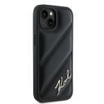 Carcasa Karl Lagerfeld Diagonal Quilted Script compatibila cu iPhone 14 Plus / 15 Plus, Negru 5 - lerato.ro