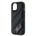 Carcasa Karl Lagerfeld Diagonal Quilted Script compatibila cu iPhone 14 Plus / 15 Plus, Negru 7 - lerato.ro