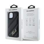 Carcasa Karl Lagerfeld Diagonal Quilted Script compatibila cu iPhone 14 Plus / 15 Plus, Negru 9 - lerato.ro