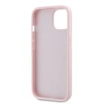 Carcasa Karl Lagerfeld Diagonal Quilted Script compatibila cu iPhone 13 / 14 / 15, Pink 8 - lerato.ro