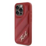 Carcasa Karl Lagerfeld Diagonal Quilted Script compatibila cu iPhone 15 Pro Max, Rosu 3 - lerato.ro