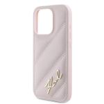 Carcasa Karl Lagerfeld Diagonal Quilted Script compatibila cu iPhone 15 Pro Max, Roz 7 - lerato.ro