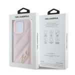Carcasa Karl Lagerfeld Diagonal Quilted Script compatibila cu iPhone 15 Pro Max, Roz 9 - lerato.ro
