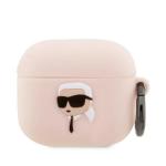 Carcasa Karl Lagerfeld Silicone Karl Head 3D, compatibila cu  AirPods 3, Roz 2 - lerato.ro