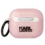 Carcasa Karl Lagerfeld Ikonik Choupette compatibila cu Airpods 3, Roz 3 - lerato.ro