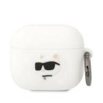 Carcasa Karl Lagerfeld Silicone Choupette Head 3D, compatibila cu  AirPods 3, Alb 2 - lerato.ro
