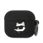 Carcasa Karl Lagerfeld Silicone Choupette Head 3D, compatibila cu  AirPods 3, Negru 2 - lerato.ro