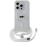 Carcasa Karl Lagerfeld Crossbody IML Karl Head, Ring MagSafe, compatibila cu iPhone 15 Pro, Transparent 10 - lerato.ro