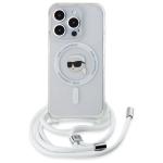 Carcasa Karl Lagerfeld Crossbody IML Karl Head, Ring MagSafe, compatibila cu iPhone 16 Pro, Transparent 10 - lerato.ro