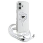 Carcasa Karl Lagerfeld Crossbody IML Karl Head, Ring MagSafe, compatibila cu iPhone 16, Transparent 4 - lerato.ro