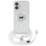 Carcasa Karl Lagerfeld Crossbody IML Karl Head, Ring MagSafe, compatibila cu iPhone 16, Transparent 10 - lerato.ro