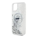Carcasa Karl Lagerfeld Liquid Glitter Choupette Head, Ring MagSafe, compatibila cu iPhone 11 /  XR, Transparent 7 - lerato.ro