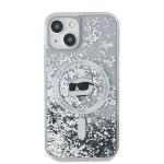 Carcasa Karl Lagerfeld Liquid Glitter Choupette Head, Ring MagSafe, compatibila cu iPhone 13, Transparent 12 - lerato.ro