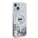 Carcasa Karl Lagerfeld Liquid Glitter Choupette Head, Ring MagSafe, compatibila cu iPhone 13, Transparent 5 - lerato.ro