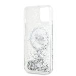 Carcasa Karl Lagerfeld Liquid Glitter Choupette Head, Ring MagSafe, compatibila cu iPhone 13, Transparent 8 - lerato.ro