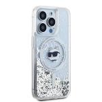 Carcasa Karl Lagerfeld Liquid Glitter Choupette Head, Ring MagSafe, compatibila cu iPhone 13 Pro Max, Transparent 4 - lerato.ro