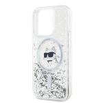 Carcasa Karl Lagerfeld Liquid Glitter Choupette Head, Ring MagSafe, compatibila cu iPhone 13 Pro Max, Transparent 6 - lerato.ro