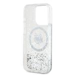 Carcasa Karl Lagerfeld Liquid Glitter Choupette Head, Ring MagSafe, compatibila cu iPhone 13 Pro Max, Transparent 7 - lerato.ro