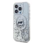 Carcasa Karl Lagerfeld Liquid Glitter Choupette Head, Ring MagSafe, compatibila cu iPhone 13 Pro Max, Transparent 9 - lerato.ro