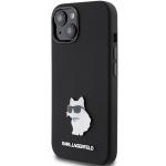 Carcasa Karl Lagerfeld Silicon Choupette Metal Pin compatibila cu iPhone 14 Plus / 15 Plus, Negru 3 - lerato.ro
