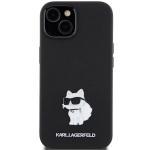 Carcasa Karl Lagerfeld Silicon Choupette Metal Pin compatibila cu iPhone 14 Plus / 15 Plus, Negru 2 - lerato.ro