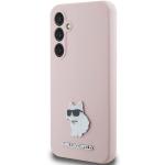 Carcasa Karl Lagerfeld Silicone Choupette Metal Pin compatibila cu Samsung Galaxy S23 FE, Roz 3 - lerato.ro
