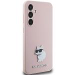 Carcasa Karl Lagerfeld Silicone Choupette Metal Pin compatibila cu Samsung Galaxy S23 FE, Roz 5 - lerato.ro