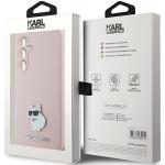Carcasa Karl Lagerfeld Silicone Choupette Metal Pin compatibila cu Samsung Galaxy S23 FE, Roz 9 - lerato.ro
