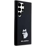 Carcasa Karl Lagerfeld Silicone Choupette Metal Pin compatibila cu Samsung Galaxy S23 Ultra, Negru 13 - lerato.ro