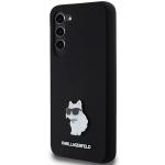 Carcasa Karl Lagerfeld Silicone Choupette Metal Pin compatibila cu Samsung Galaxy S24 Plus, Negru 3 - lerato.ro