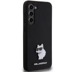 Carcasa Karl Lagerfeld Silicone Choupette Metal Pin compatibila cu Samsung Galaxy S24 Plus, Negru 13 - lerato.ro