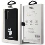 Carcasa Karl Lagerfeld Silicone Choupette Metal Pin compatibila cu Samsung Galaxy S24 Plus, Negru 9 - lerato.ro