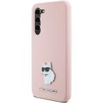 Carcasa Karl Lagerfeld Silicone Choupette Metal Pin compatibila cu Samsung Galaxy S24 Plus, Roz 3 - lerato.ro