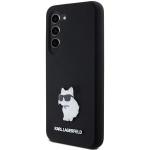 Carcasa Karl Lagerfeld Silicone Choupette Metal Pin compatibila cu Samsung Galaxy S24, Negru 3 - lerato.ro