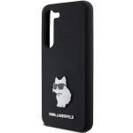 Carcasa Karl Lagerfeld Silicone Choupette Metal Pin compatibila cu Samsung Galaxy S24, Negru 15 - lerato.ro
