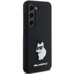 Carcasa Karl Lagerfeld Silicone Choupette Metal Pin compatibila cu Samsung Galaxy S24, Negru 5 - lerato.ro