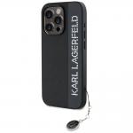 Carcasa Karl Lagerfeld Saffiano Rhinestones & Charm compatibila cu iPhone 15 Pro, Negru 3 - lerato.ro