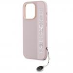 Carcasa Karl Lagerfeld Saffiano Rhinestones & Charm compatibila cu iPhone 15 Pro, Roz 15 - lerato.ro