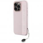 Carcasa Karl Lagerfeld Saffiano Rhinestones & Charm compatibila cu iPhone 15 Pro, Roz 11 - lerato.ro