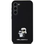 Carcasa Karl Lagerfeld Silicone Karl & Choupette Metal Pin compatibila cu Samsung Galaxy S23 Plus, Negru 12 - lerato.ro