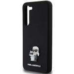 Carcasa Karl Lagerfeld Silicone Karl & Choupette Metal Pin compatibila cu Samsung Galaxy S23 Plus, Negru 7 - lerato.ro