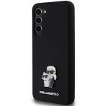Carcasa Karl Lagerfeld Silicone Karl & Choupette Metal Pin compatibila cu Samsung Galaxy S23 Plus, Negru 11 - lerato.ro