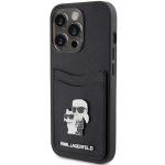 Carcasa Karl Lagerfeld Saffiano Cardslot Karl & Choupette Metal Pin compatibila cu iPhone 15 Pro, Negru 3 - lerato.ro